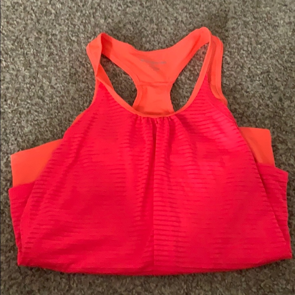 double layer pink & orange athletic tank top
